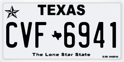 TX license plate CVF6941