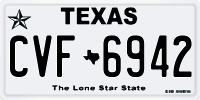 TX license plate CVF6942