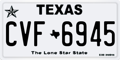 TX license plate CVF6945