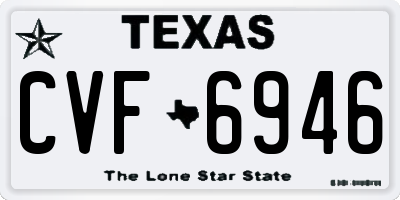 TX license plate CVF6946