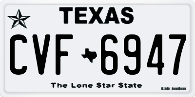 TX license plate CVF6947
