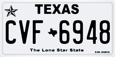 TX license plate CVF6948