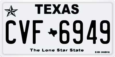 TX license plate CVF6949