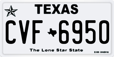 TX license plate CVF6950