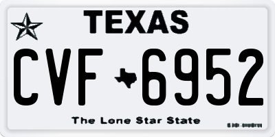 TX license plate CVF6952