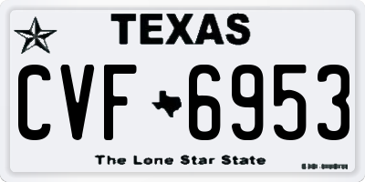 TX license plate CVF6953