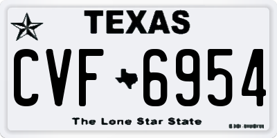 TX license plate CVF6954