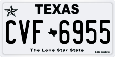 TX license plate CVF6955