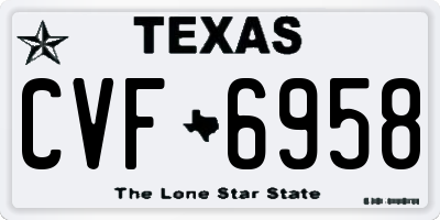 TX license plate CVF6958