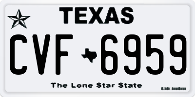 TX license plate CVF6959