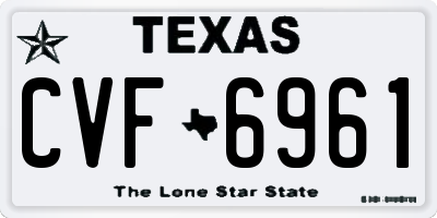 TX license plate CVF6961