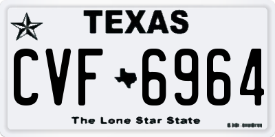 TX license plate CVF6964