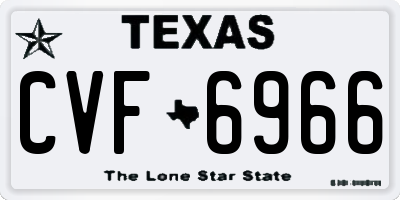 TX license plate CVF6966