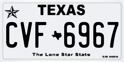 TX license plate CVF6967