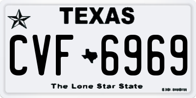 TX license plate CVF6969