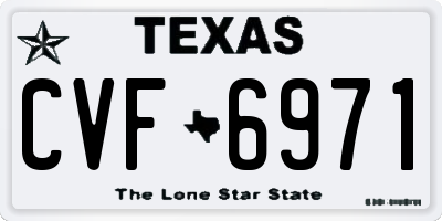 TX license plate CVF6971
