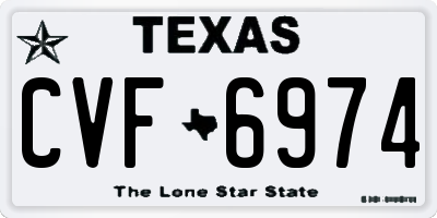 TX license plate CVF6974
