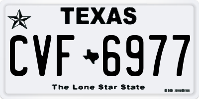 TX license plate CVF6977