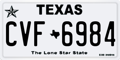 TX license plate CVF6984