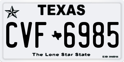 TX license plate CVF6985