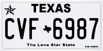 TX license plate CVF6987