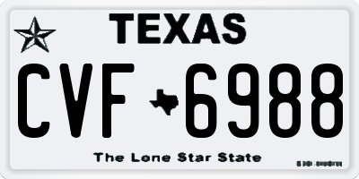 TX license plate CVF6988