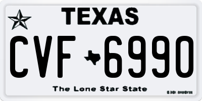 TX license plate CVF6990
