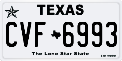 TX license plate CVF6993
