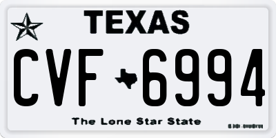 TX license plate CVF6994