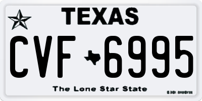 TX license plate CVF6995