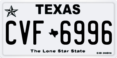 TX license plate CVF6996