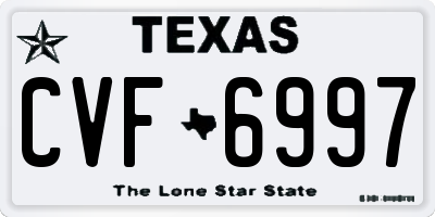 TX license plate CVF6997