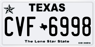 TX license plate CVF6998