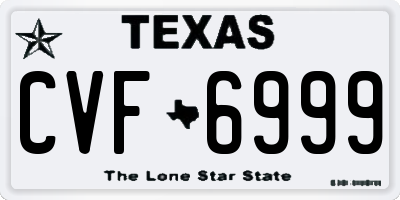 TX license plate CVF6999