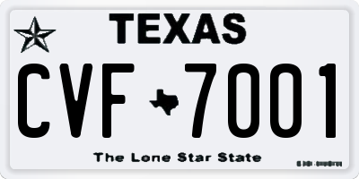 TX license plate CVF7001