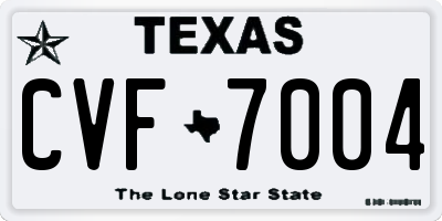 TX license plate CVF7004