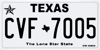 TX license plate CVF7005