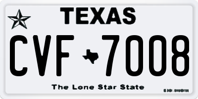 TX license plate CVF7008