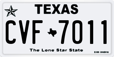 TX license plate CVF7011