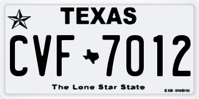 TX license plate CVF7012