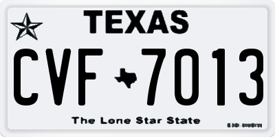 TX license plate CVF7013