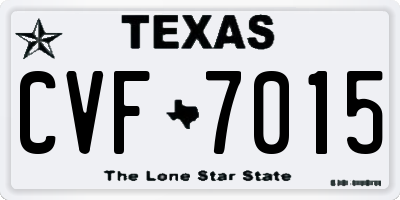TX license plate CVF7015