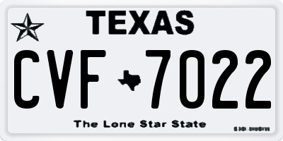 TX license plate CVF7022