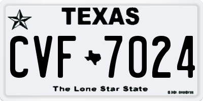 TX license plate CVF7024