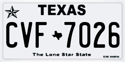 TX license plate CVF7026