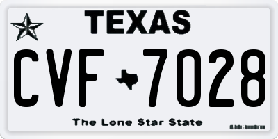 TX license plate CVF7028