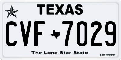 TX license plate CVF7029