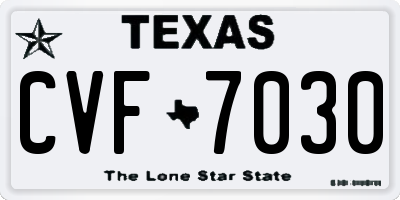 TX license plate CVF7030