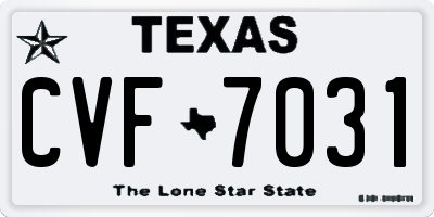 TX license plate CVF7031