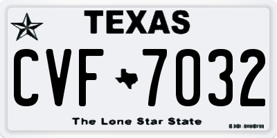 TX license plate CVF7032